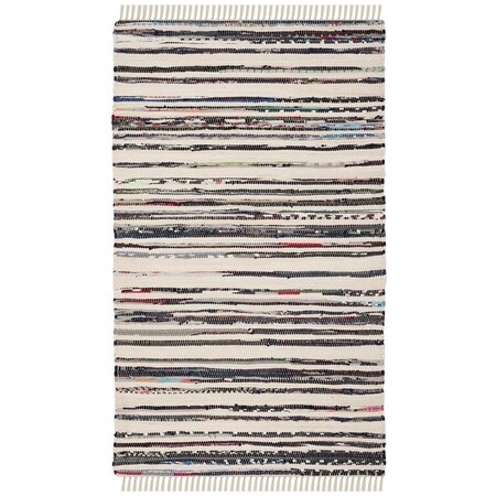 Safavieh Rag Rug Small Rectangle Area Rug Ivory & Charcoal - 4 x 6 ft. RAR126Q-4